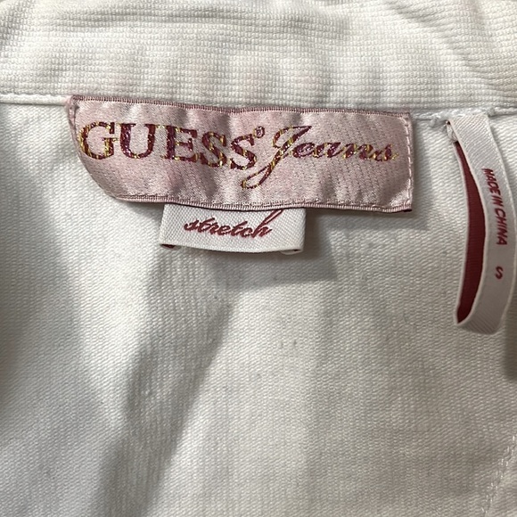 Guess: White Short Sleeve  Jean Jacket - Picture 3 of 5